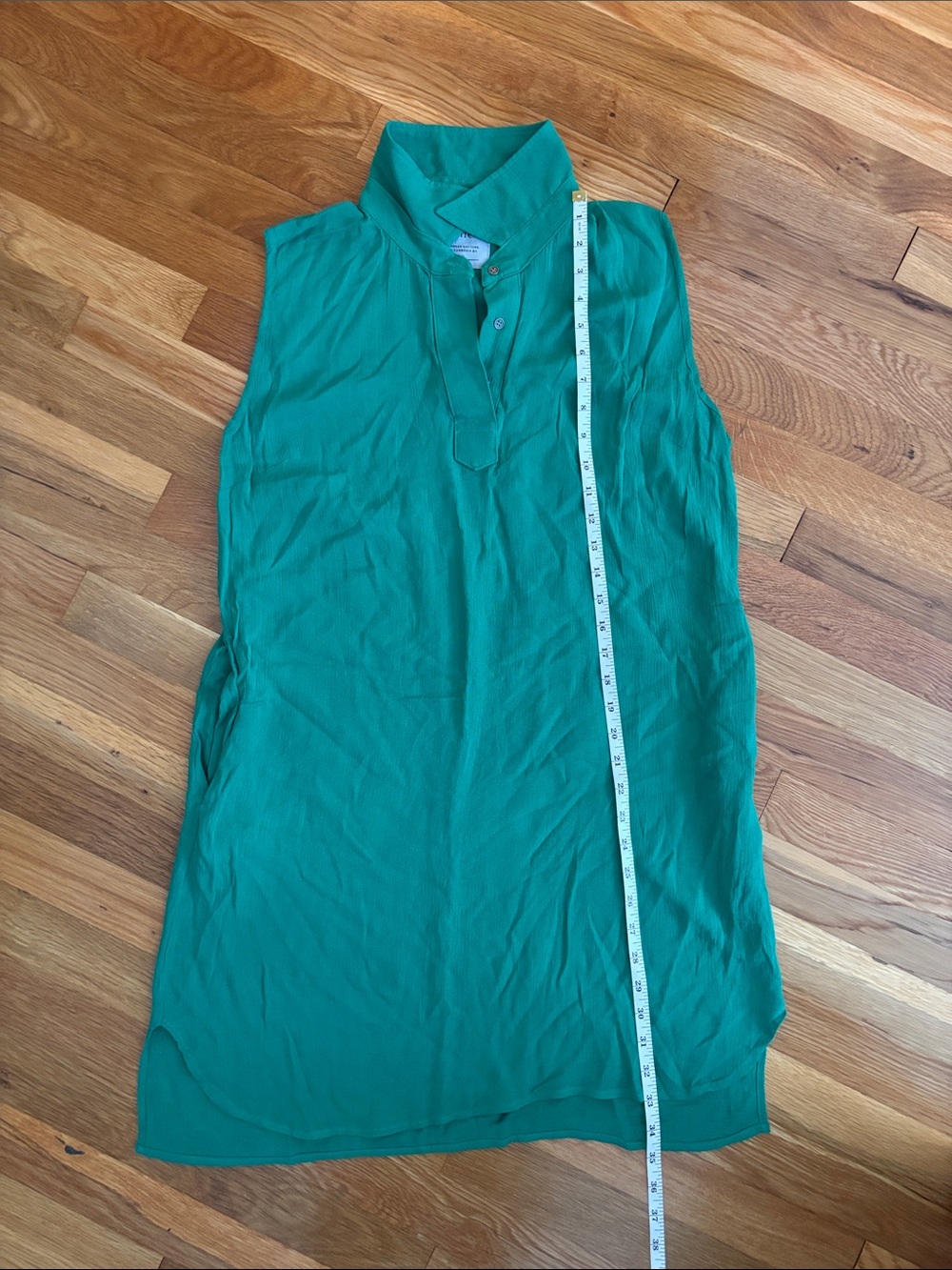 tonle Emerald Green Sleeveless Polo Shift Dress